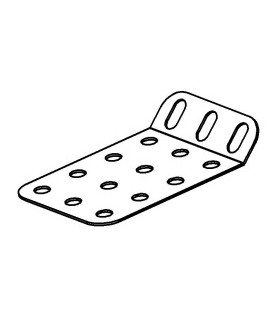 Obtuse flanged plate 4x3 holes yellow