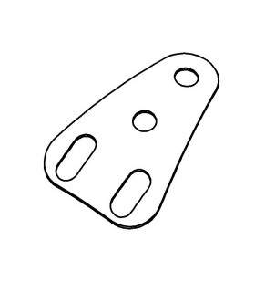 Plaque triang isocele 38x25mm cintree bleu