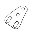 Plaque triang isocele 38x25mm cintree bleu