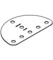 Semi circular plate ø 65 mm yellow