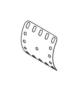 Curved plate r  43 mm red