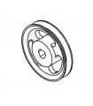 Pulley ø25mm slotted 3 sections transparent orange