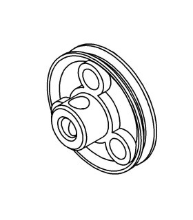 Pulley ø25mm with holes yellow