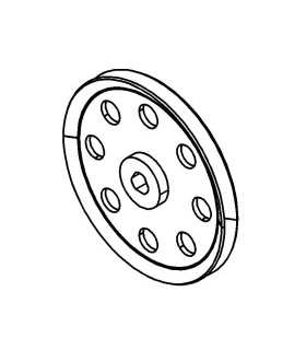 Plastic Pulley ø 38 mm with holes 3 sectionscopper