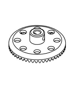 Roue de champ 50 dents sertie plastique jaune