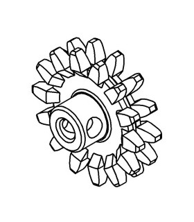 Gear wheel 14 th ø25,4mm black with boss
