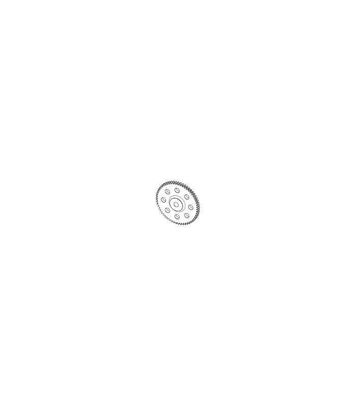 Roue dentée 57 dents sans moyeu plastique doré Roue dentée 57 dents sans moyeu plastique doré