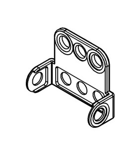 Mj short flanged double bracket 6x1 grey