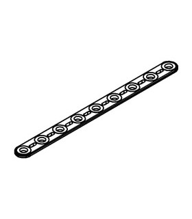 Mj flat strip 9 holes grey