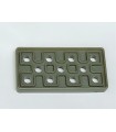 Plaque épaisse en plastique de 4 x 2 trous gris