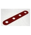 Bande etroite 4 trous rouge