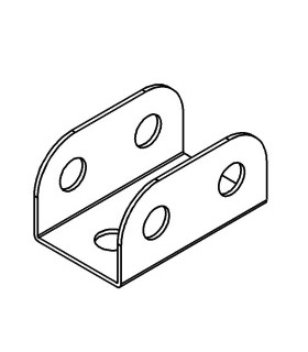 Flanged Plate 2x1 h (26x12 mm) charcoal grey