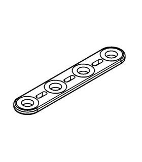 Mj flat strip 4 holes aluminum gray