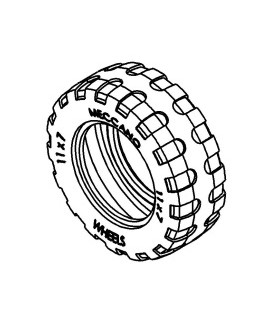 Mj 4 x tyre 11x7 black