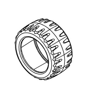 Mj Pneu ø50,8mm ep25,4mm gris clair sac de 4
