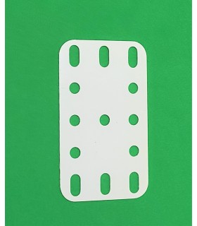 Plaque flexible 3x5 trous (40x60mm) en plastique blanc