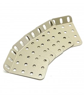 Obtuse flanged plate 4x3holes metal beige (pack of 5)