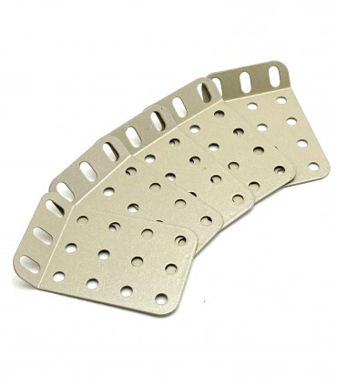 Obtuse flanged plate 4x3holes metal beige (pack of 5)