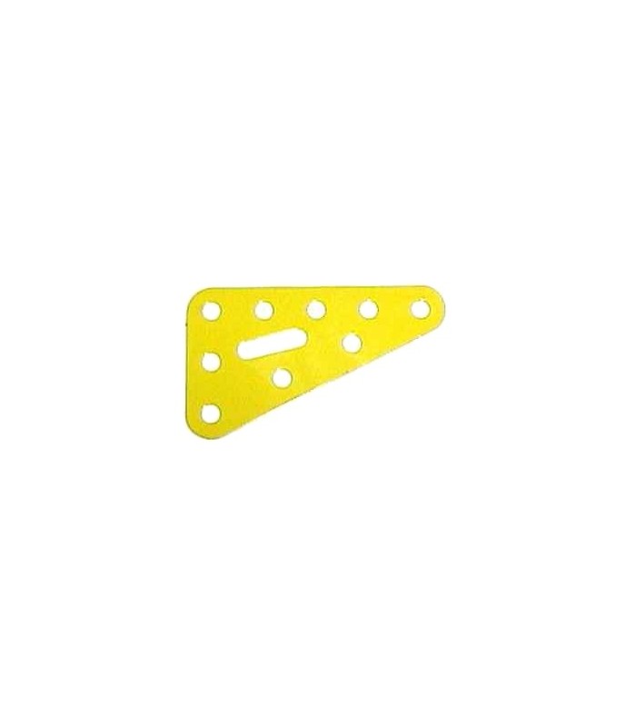 Plaque triangulaire 3 x 5 trous jaune Plaque triangulaire 3 x 5 trous jaune