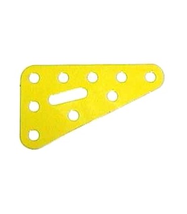 Plaque triangulaire 3 x 5 trous jaune