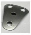 Plaque triang isocele 38x25mm cintree gris arg