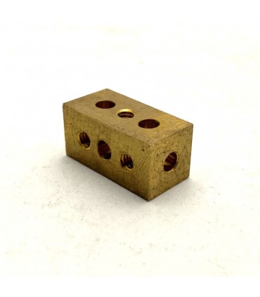 Parallelepiped 3 bores brass