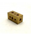 Parallelepiped 3 bores brass