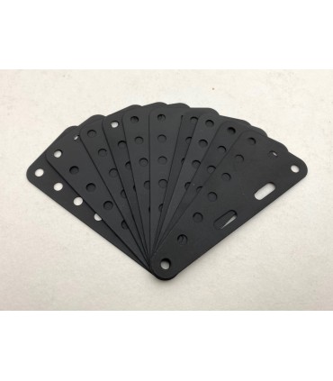 Metal triang.flex.plate 90 x 40 mm satin black (pack of 10)