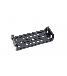 Plaque à rebord en plastique 2 x 7 trous noir (61mm x 25mm) seconde main