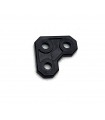 Used black plastic corner bracket 2 x 2 holes