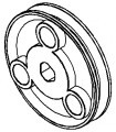 Pulley ø25mm with holes purple 3 sections