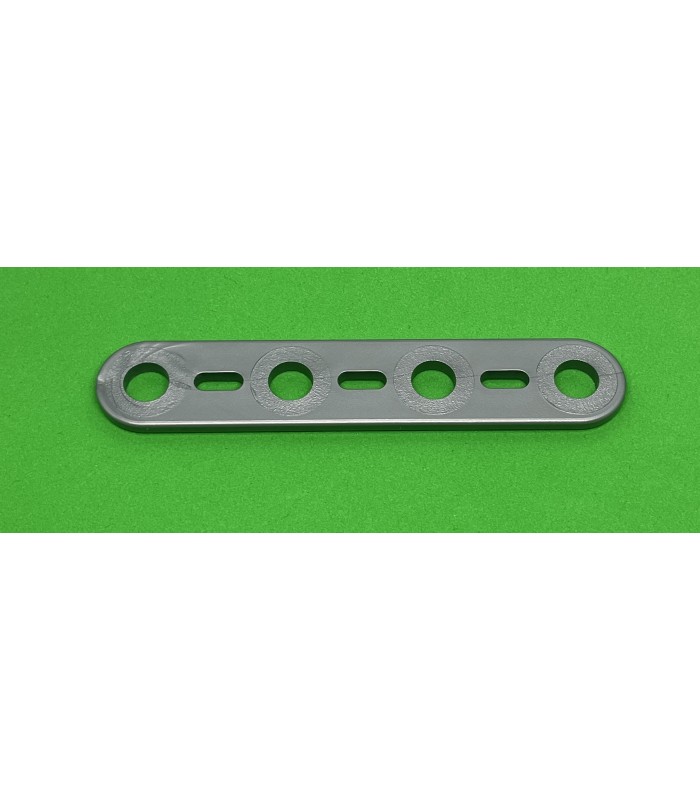 Mj flat strip 4 holes aluminum gray