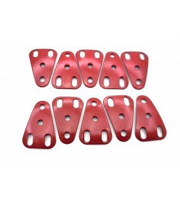 Triang.curved plate 38x25 red metal adv (lot of 10)