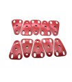 Triang.curved plate 38x25 red metal adv (lot of 10)