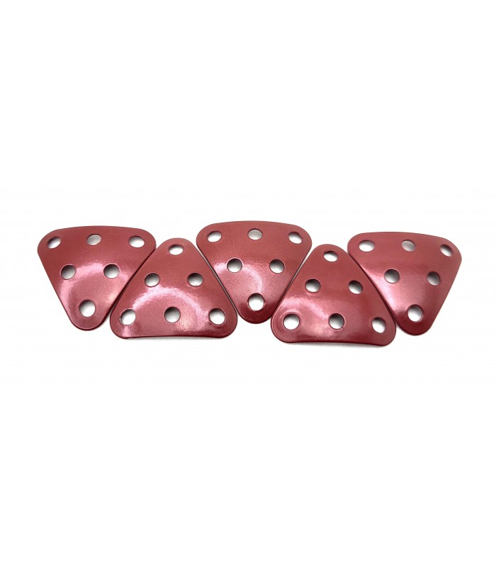 Triangular curved plate 3x3 red metal (pack of 5) Triangular curved plate 3x3 red metal (pack of 5)