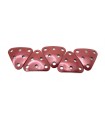 Plaque triangulaire 3x3 cintrée rouge métal (lot de 5)