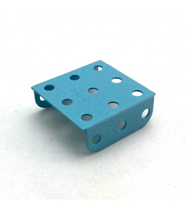 Flanged plate 3x3 h (38x38 mm) frost blue
