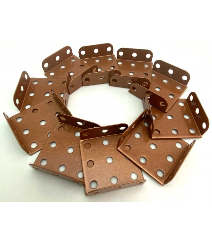 Flanged plate 3x3 h (38x38 mm) copper (pack of 10) Flanged plate 3x3 h (38x38 mm) copper (pack of 10)