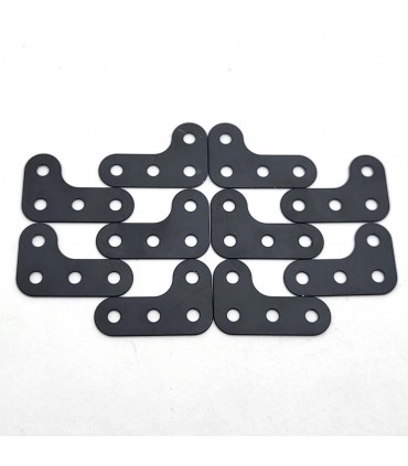 Gousset triple (38x25mm) noir mat (lot de 10)