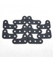 Gousset triple (38x25mm) noir mat (lot de 10)