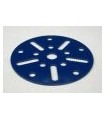 Plaque circulaire ø 63 mm 10 trous  bleu