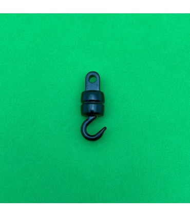 Large loaded hook shiny black