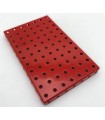 Flanged plate 7x11 hole red