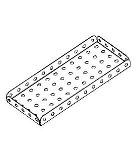 Plaque a rebords 11x5 tr (140x60 mm) gris  (lot de 5)