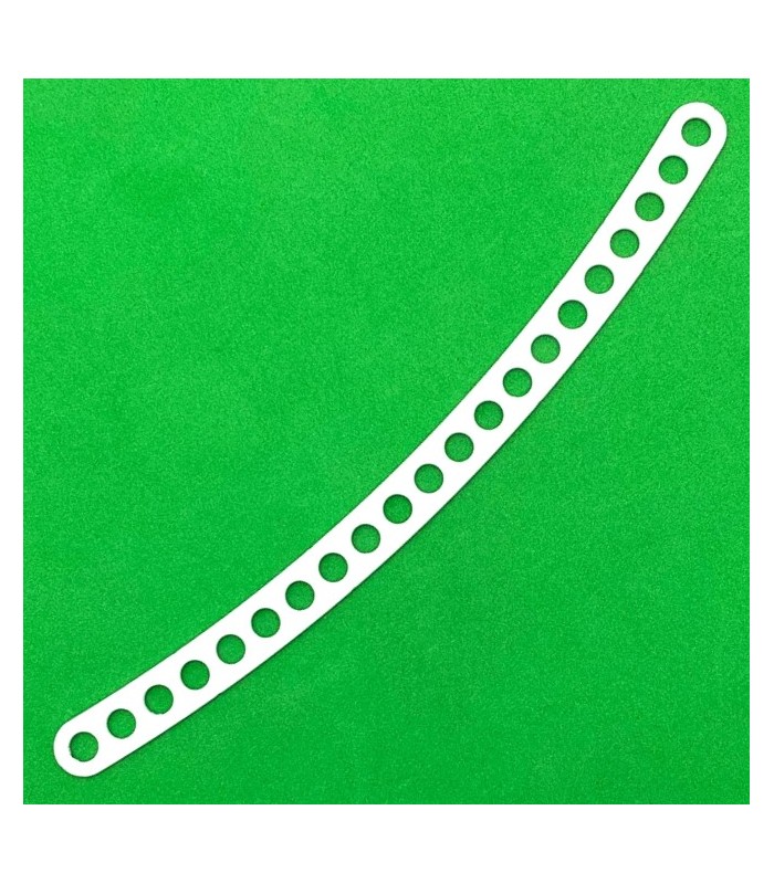 Narrow curved strip double perforation 140mm r.250mm 21h white