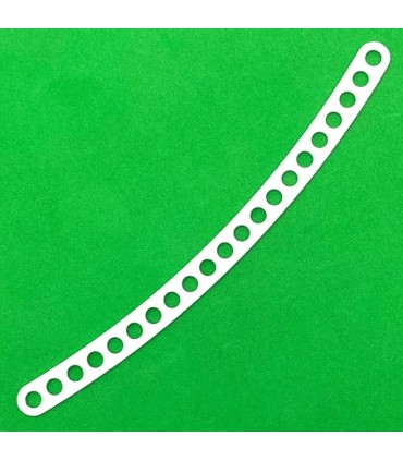 Narrow curved strip double perforation 140mm r.250mm 21h white