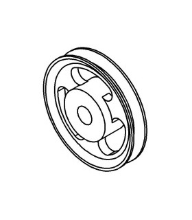 Plastic pulley no boss ø 25 mm slotted yellow