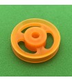 Plastic pulley no boss ø 25 mm slotted orange