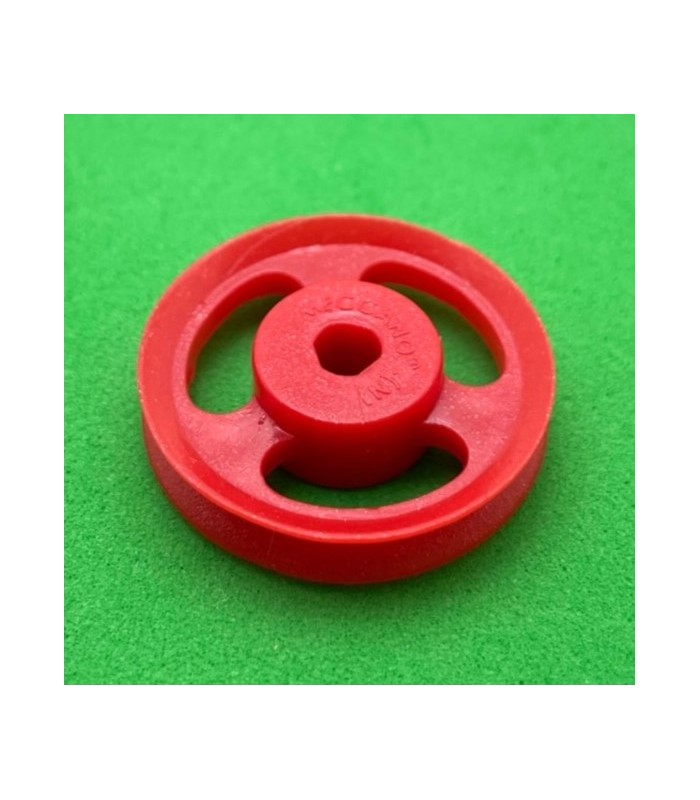 Pulley ø25mm slotted 3 sections glittery red Pulley ø25mm slotted 3 sections glittery red