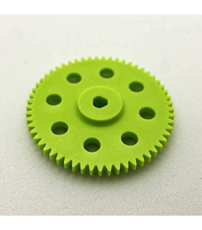 Roue dentée 57 dents moulée vert clair 3 pans